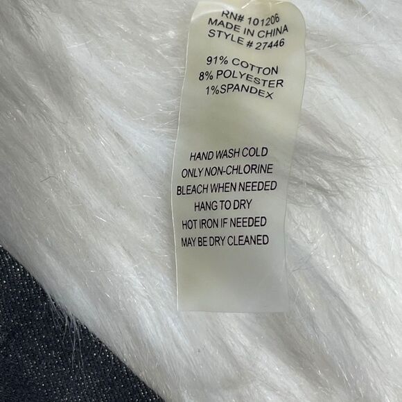 Soft Surroundings Black Denim Pull On Rhinestone Trim Pants Style #27446 Sz S - Picture 7 of 8